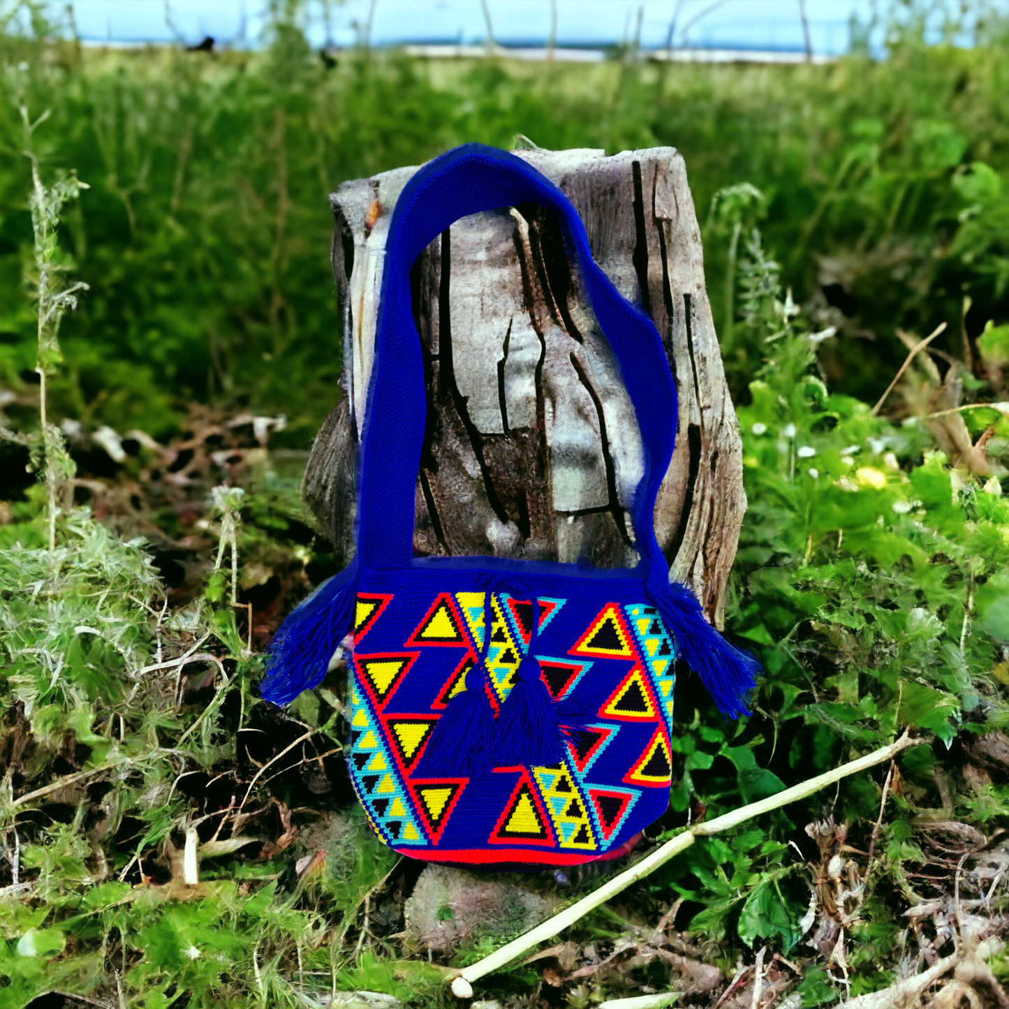 Mochila Wayuu Tasche Multicolor - Handgemachte farbenfrohe Tasche-Umhängetasche.