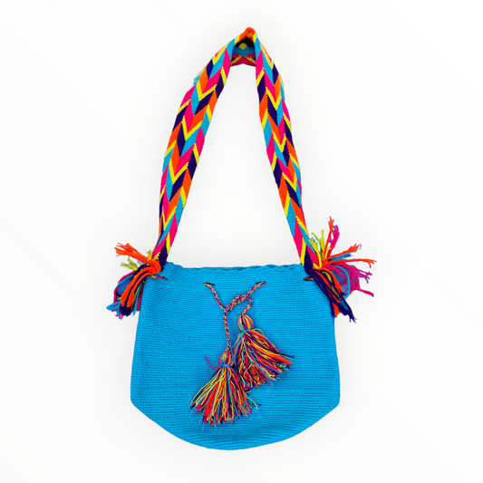 Mochila Wayuu Tasche unicolor - Handgemachte farbenfrohe Tasche-Umhängetasche