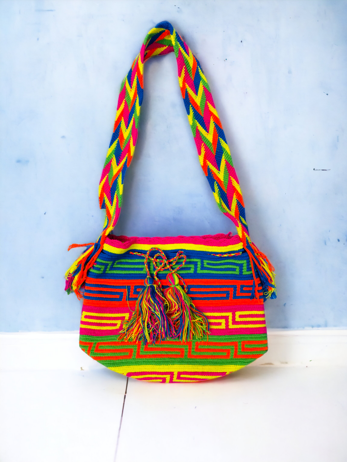 Mochila Wayuu Tasche Multicolor - Handgemachte farbenfrohe Tasche-Umhängetasche