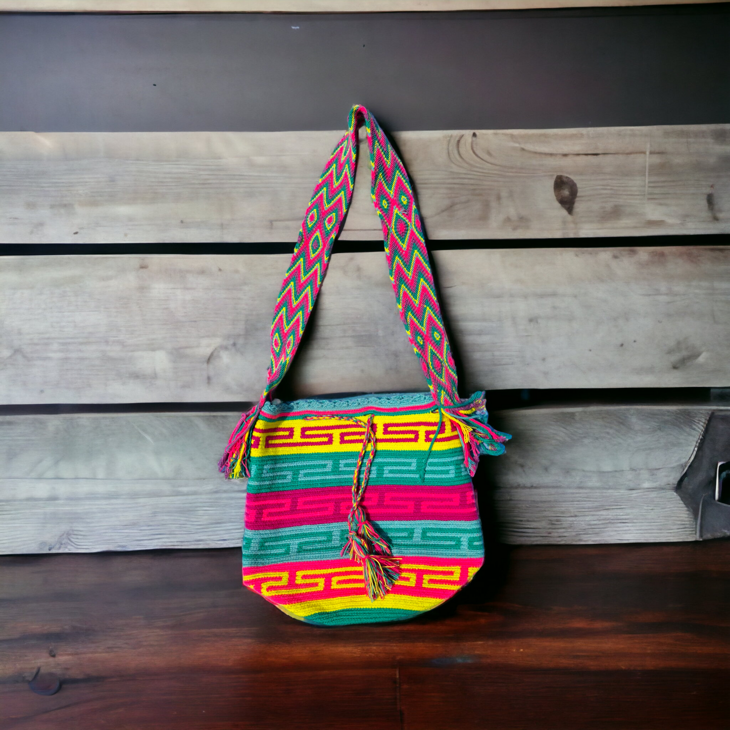 Mochila Wayuu Tasche Multicolor - Handgemachte farbenfrohe Tasche-Umhängetasche