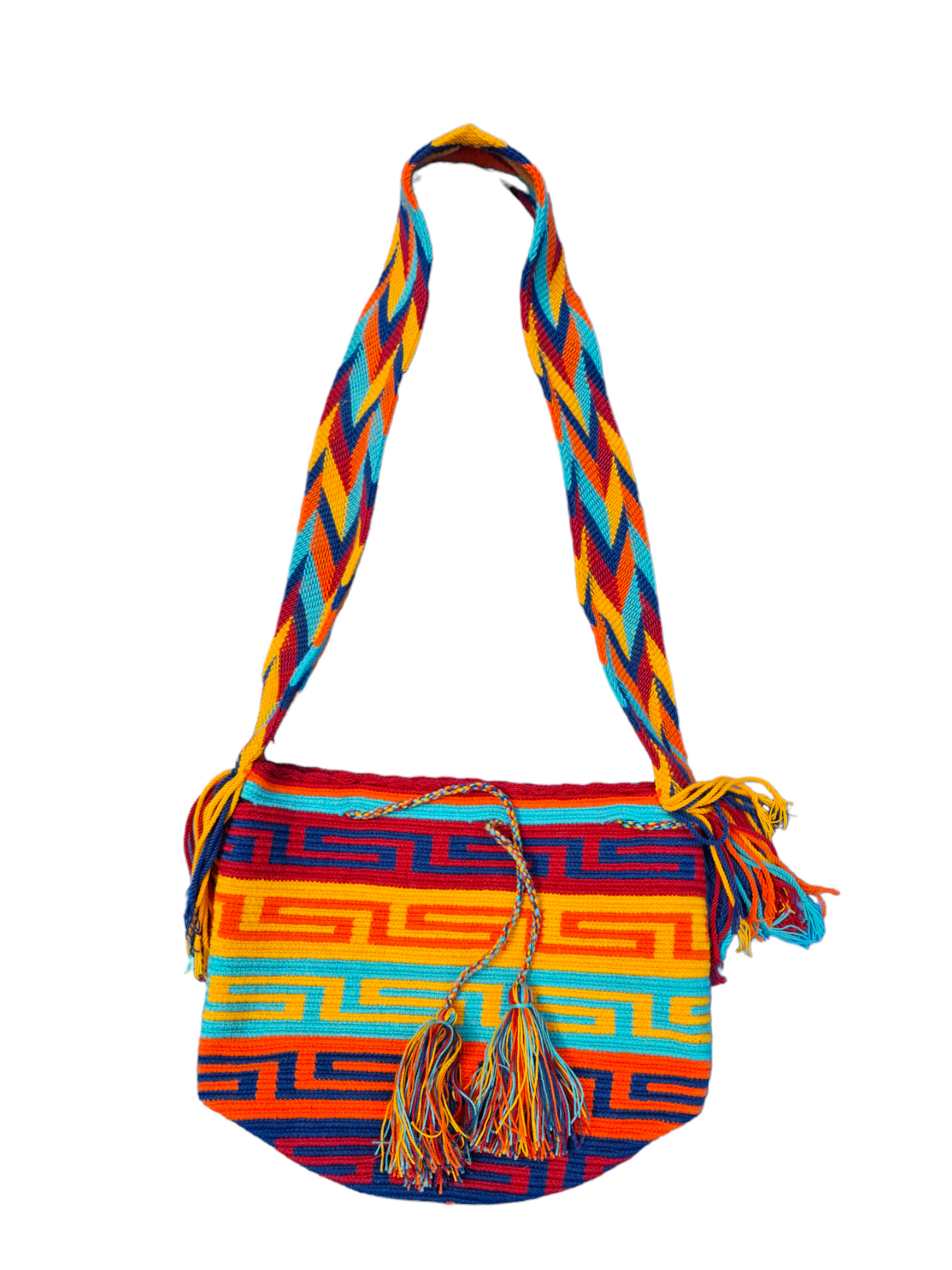 Mochila Wayuu Tasche Multicolor - Handgemachte farbenfrohe Tasche-Umhängetasche.