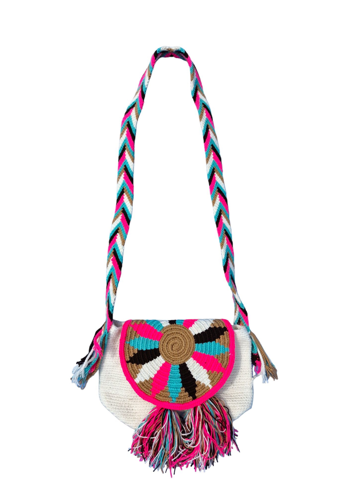 Mochila Wayuu Tasche Unicolor - Handgemachte farbenfrohe Tasche-Umhängetasche