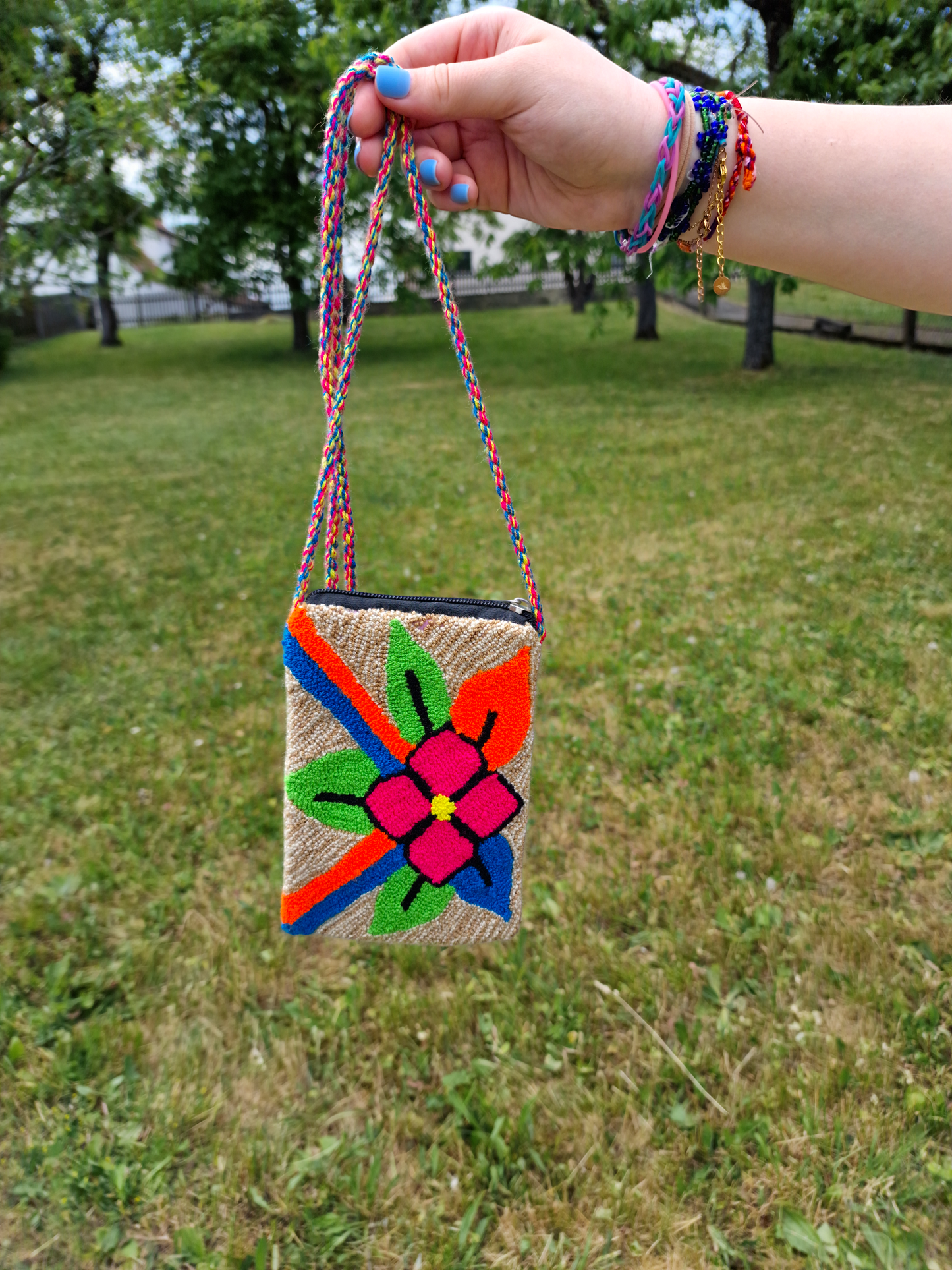 Original Wayuu-Tasche mit Futter und Polsterung für Handy - Handy-Mochilatasche