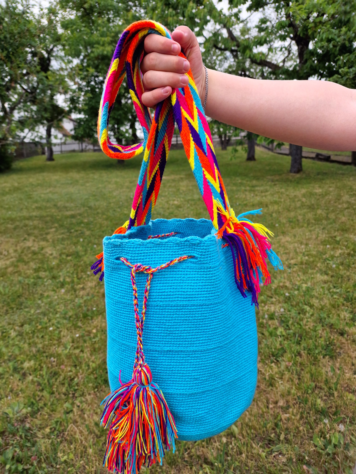 Mochila Wayuu Tasche unicolor - Handgemachte farbenfrohe Tasche-Umhängetasche