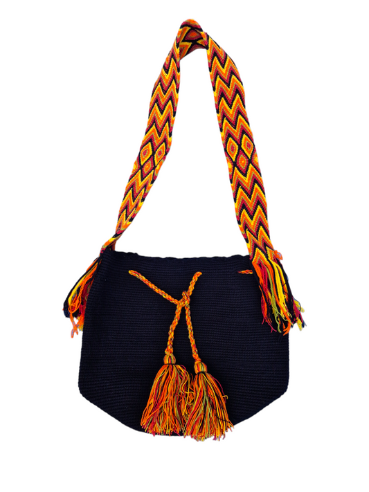 Mochila Wayuu Tasche Unicolor - Handgemachte farbenfrohe Tasche-Umhängetasche.